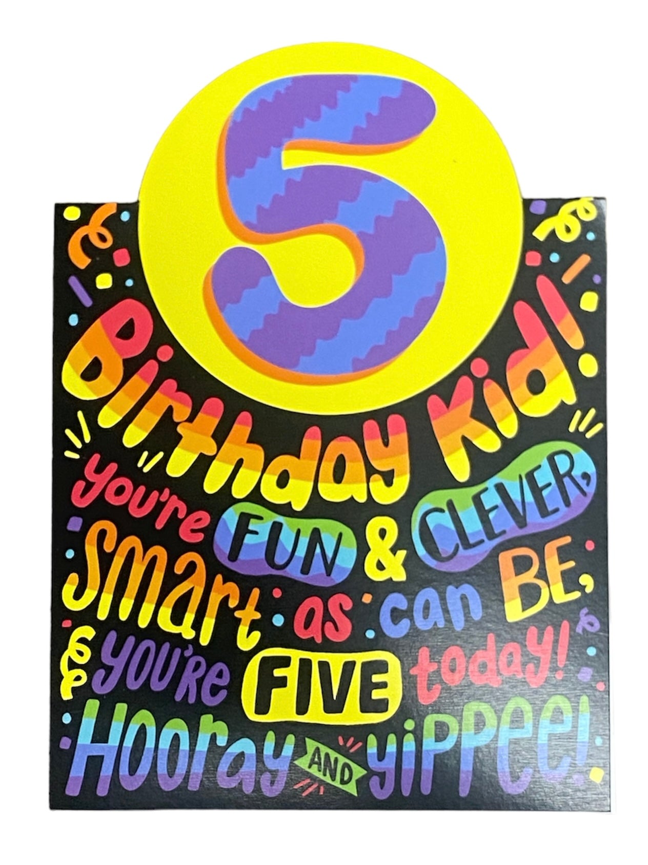 5th Birthday Neon Lettering Card