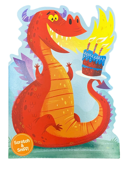 Fire Breathing Dragon Scratch & Sniff Birthday Card