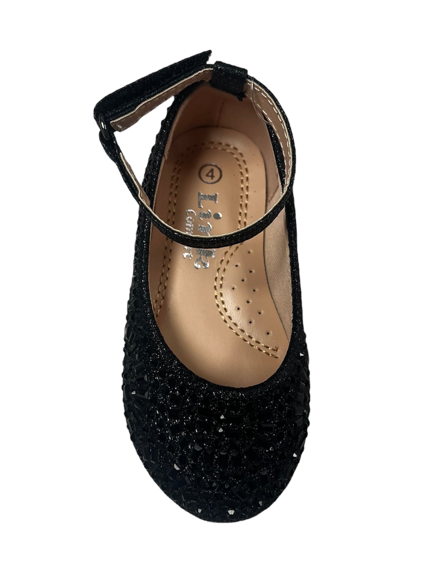 Black Rhinestone Flats