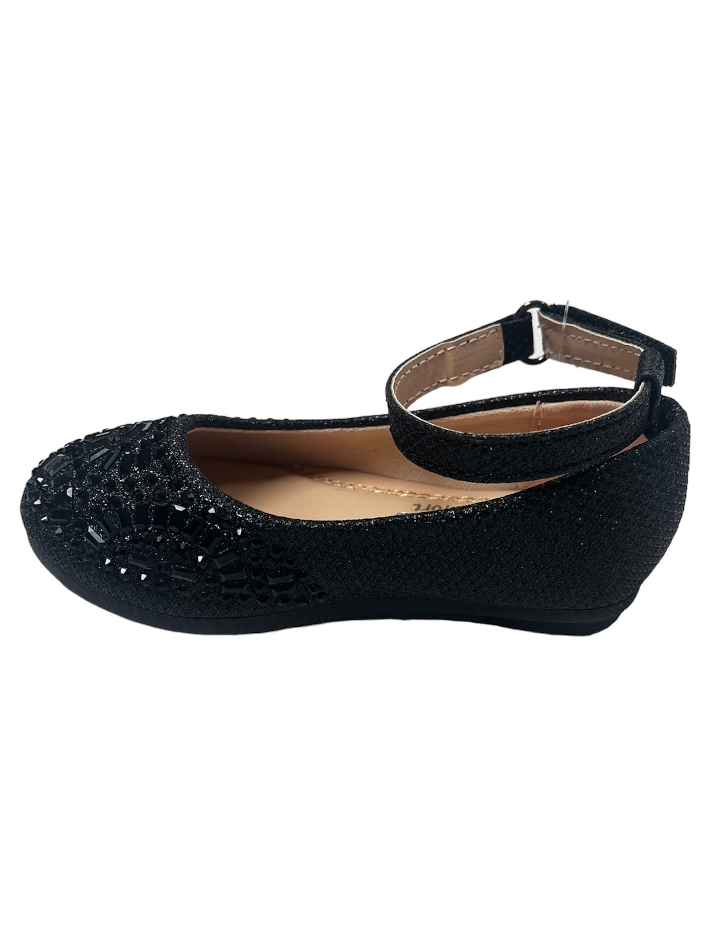 Black Rhinestone Flats