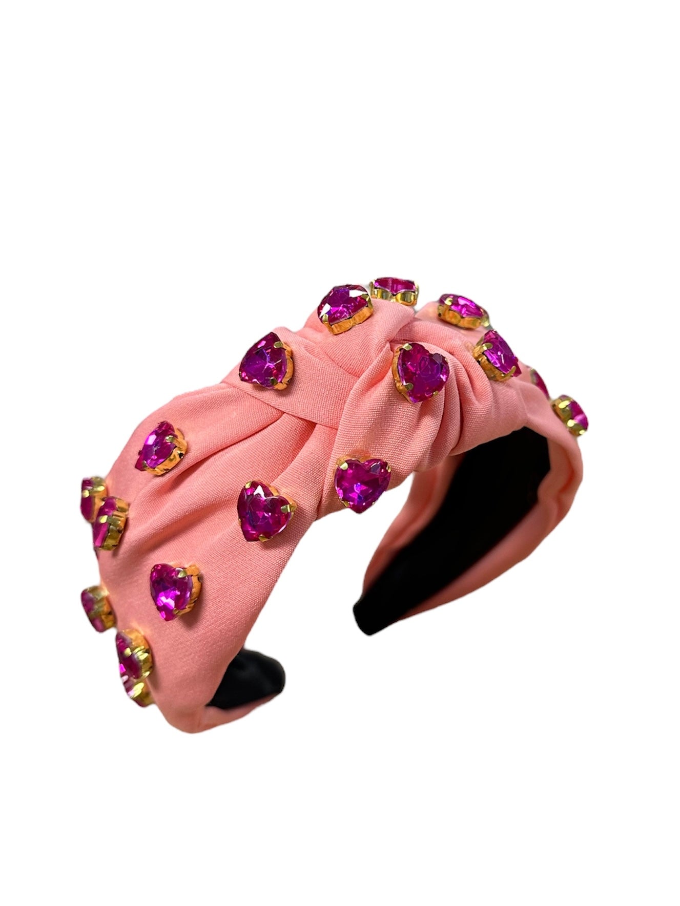 Pink Jewel Hearts Headband