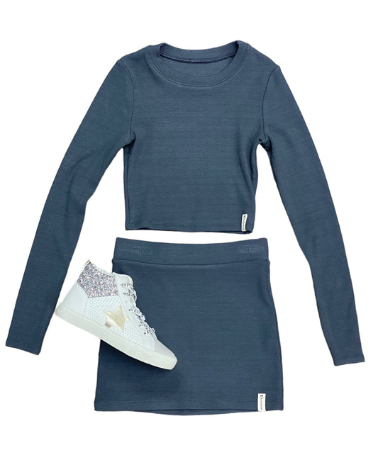 Mineral Ribbed Mini Skirt