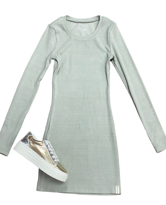 Stone LS Ribbed Dress