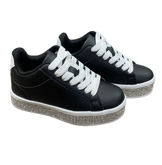 Black Rhinestone Banded Sneaker