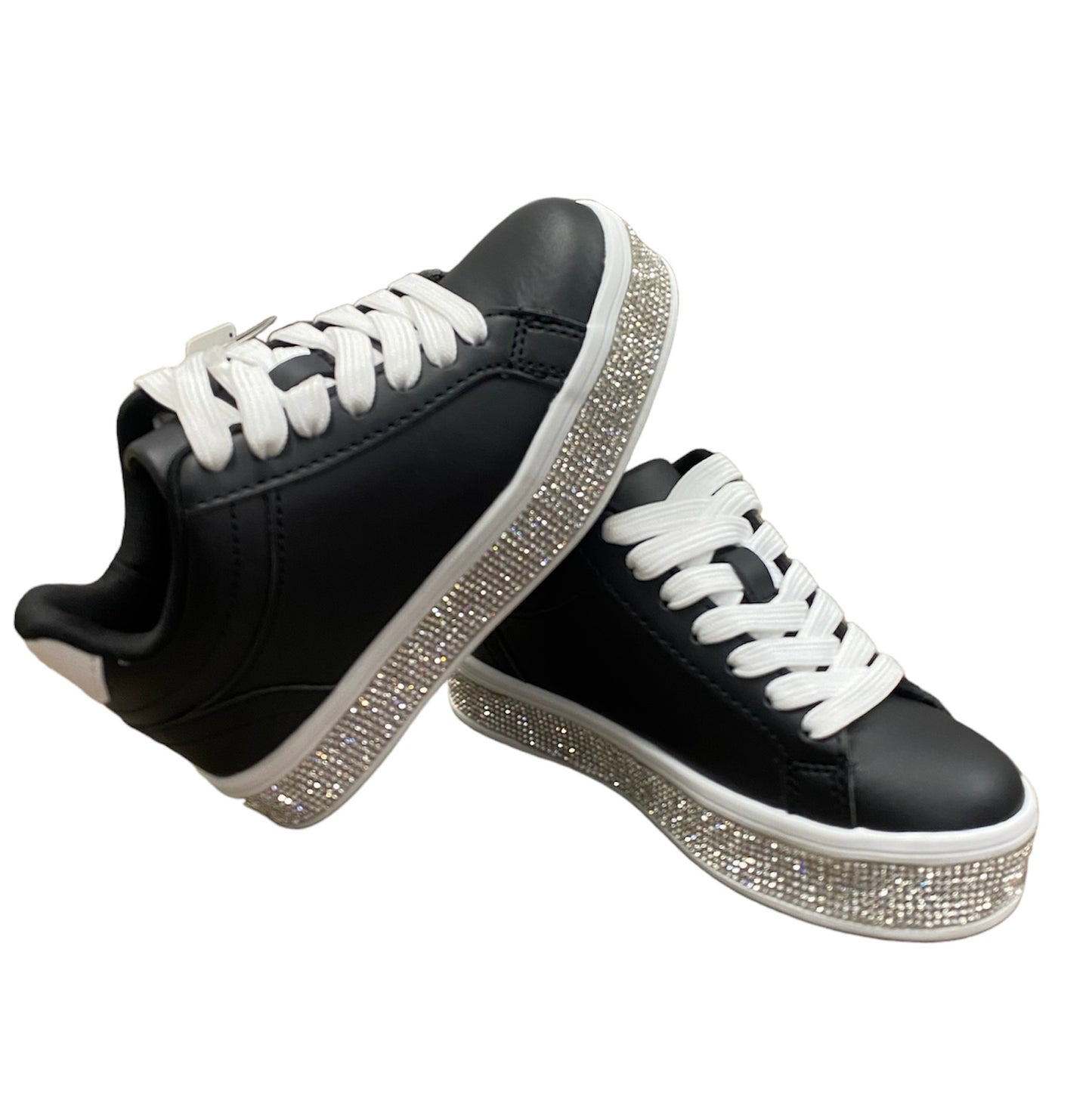 Black Rhinestone Banded Sneaker