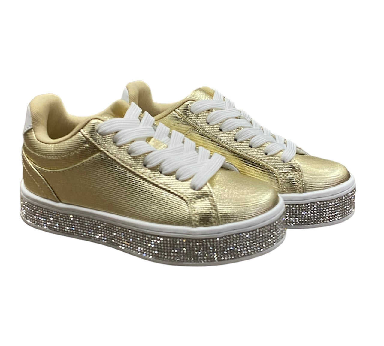 Gold Rhinestone Banded Sneaker