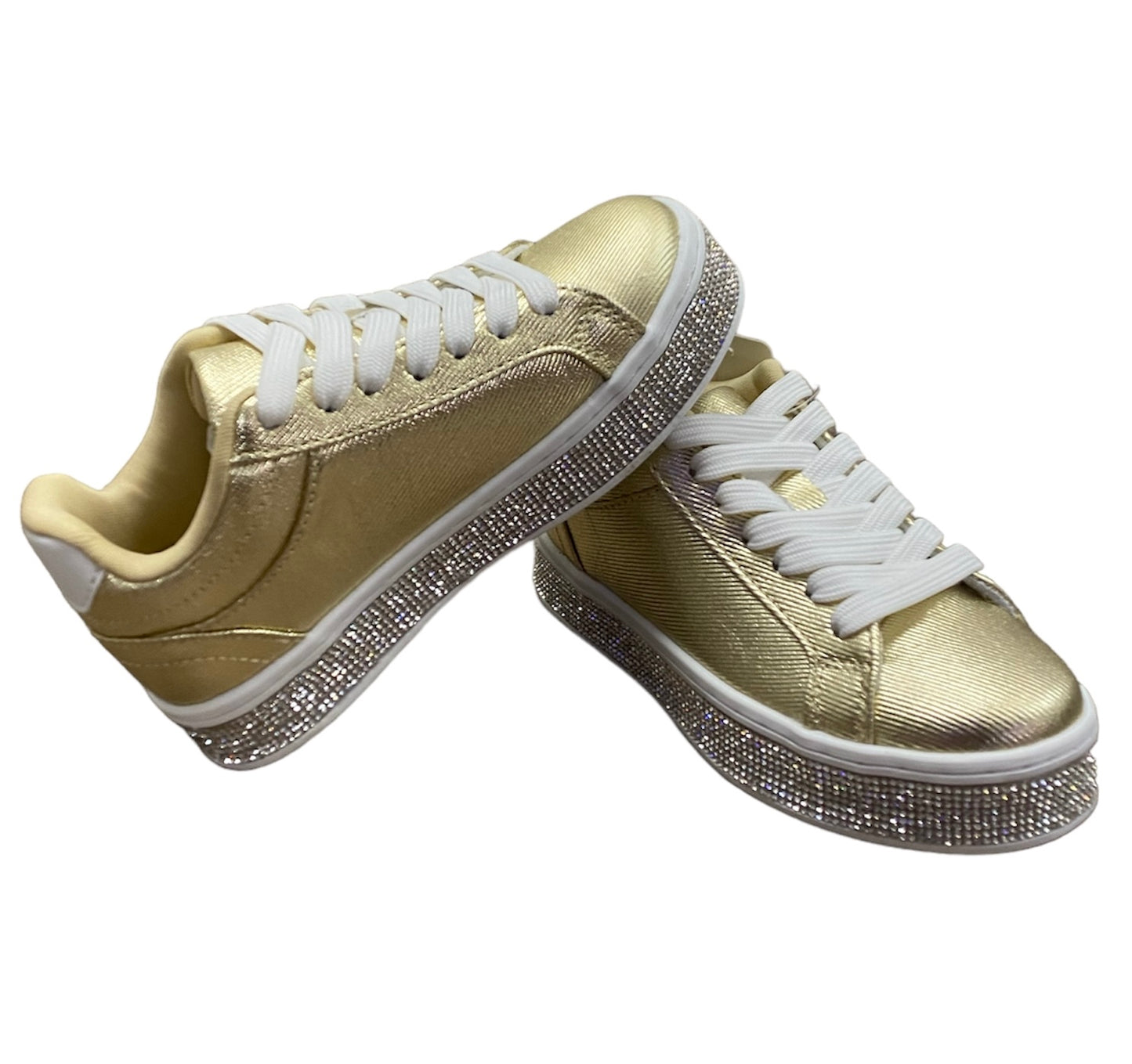 Gold Rhinestone Banded Sneaker