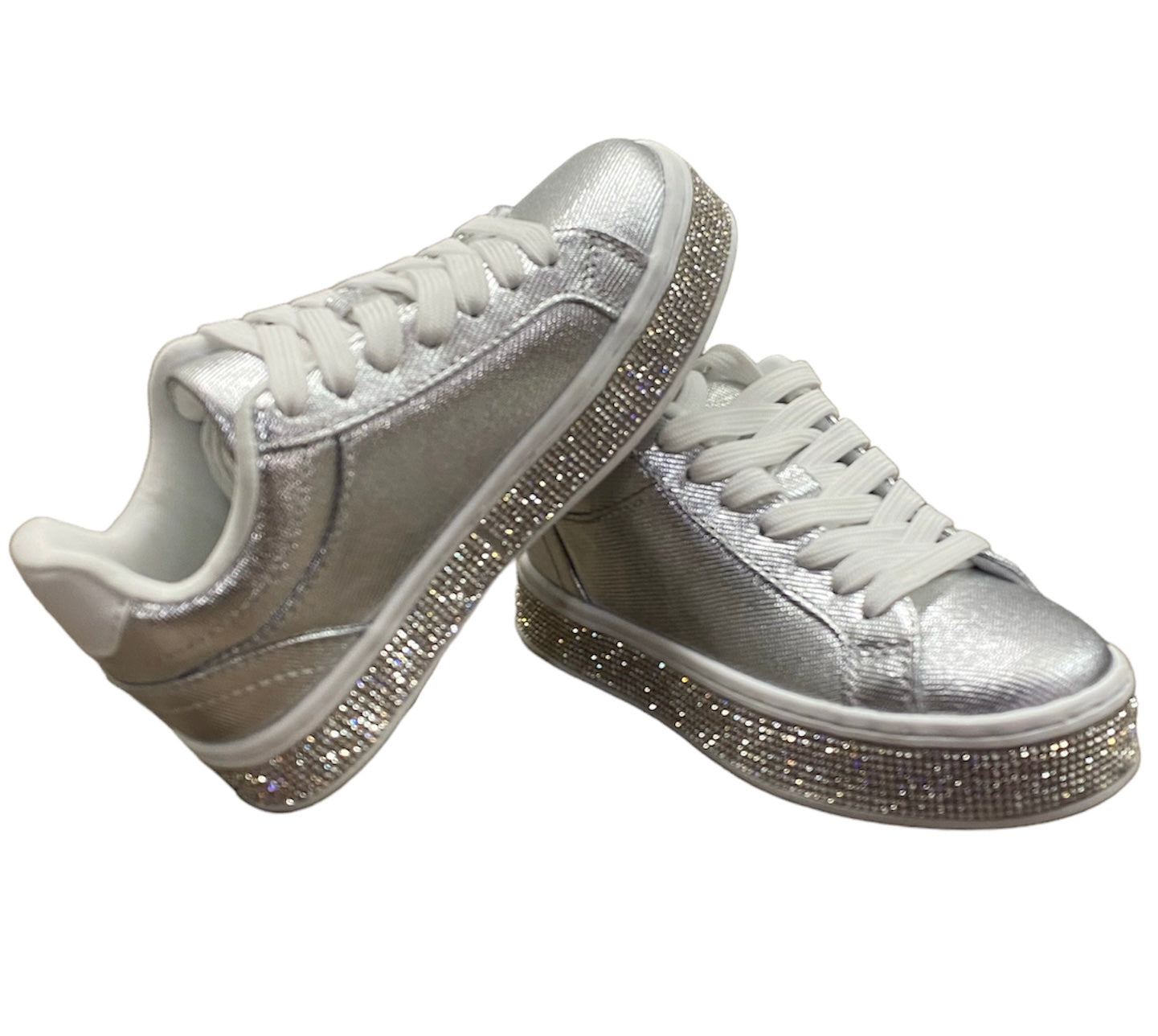 Silver Rhinestone Banded Sneaker