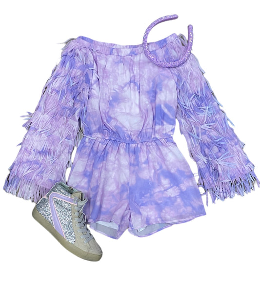 Purple Fringe Romper
