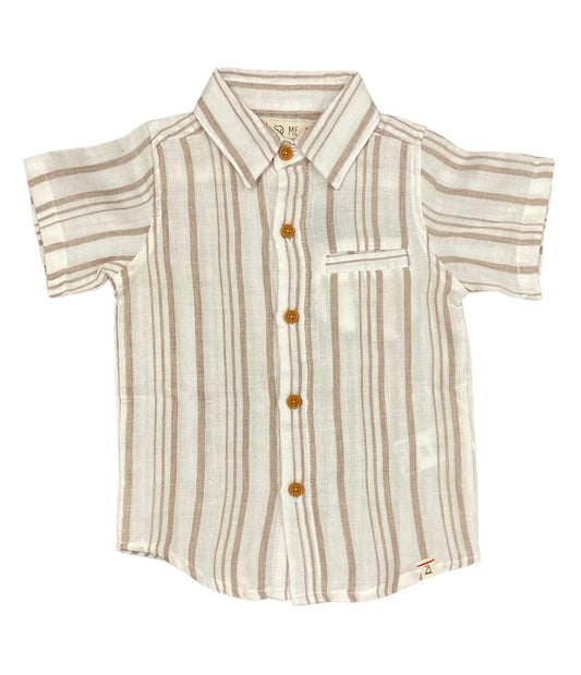 Beige Stripe Woven Shirt