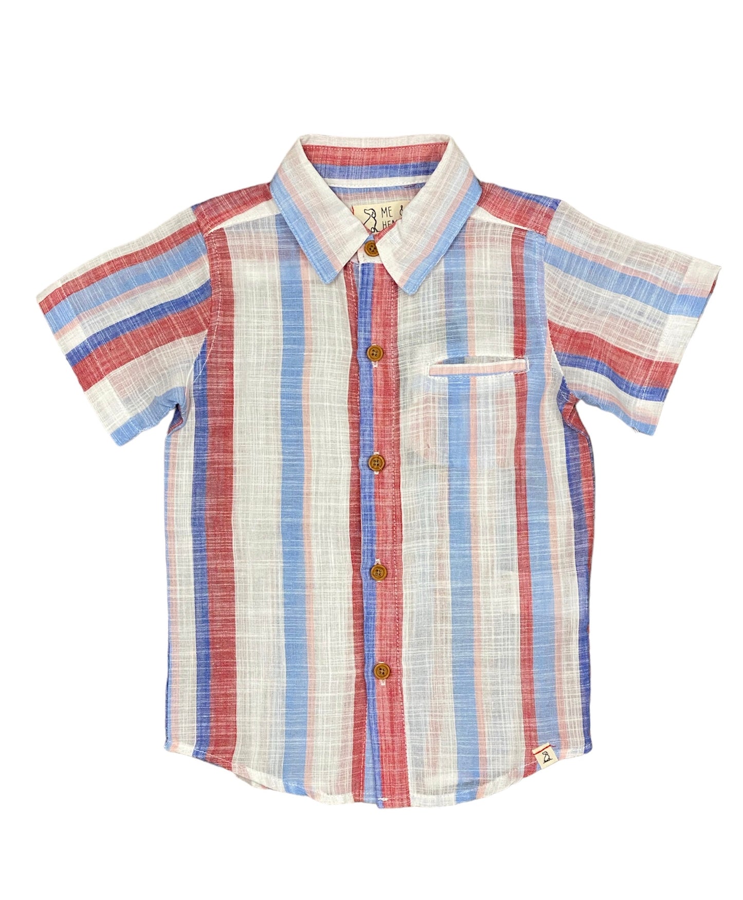 Red/Blue Stripe Woven Shirt