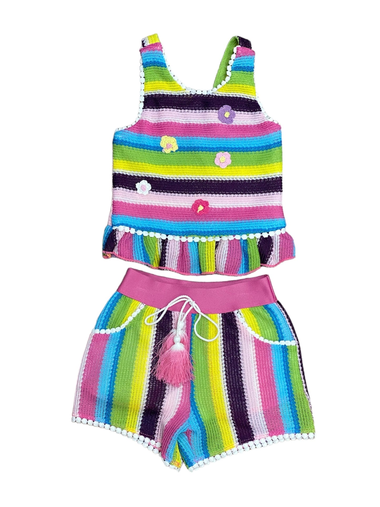 Multi Stripe Short W/ Tassel