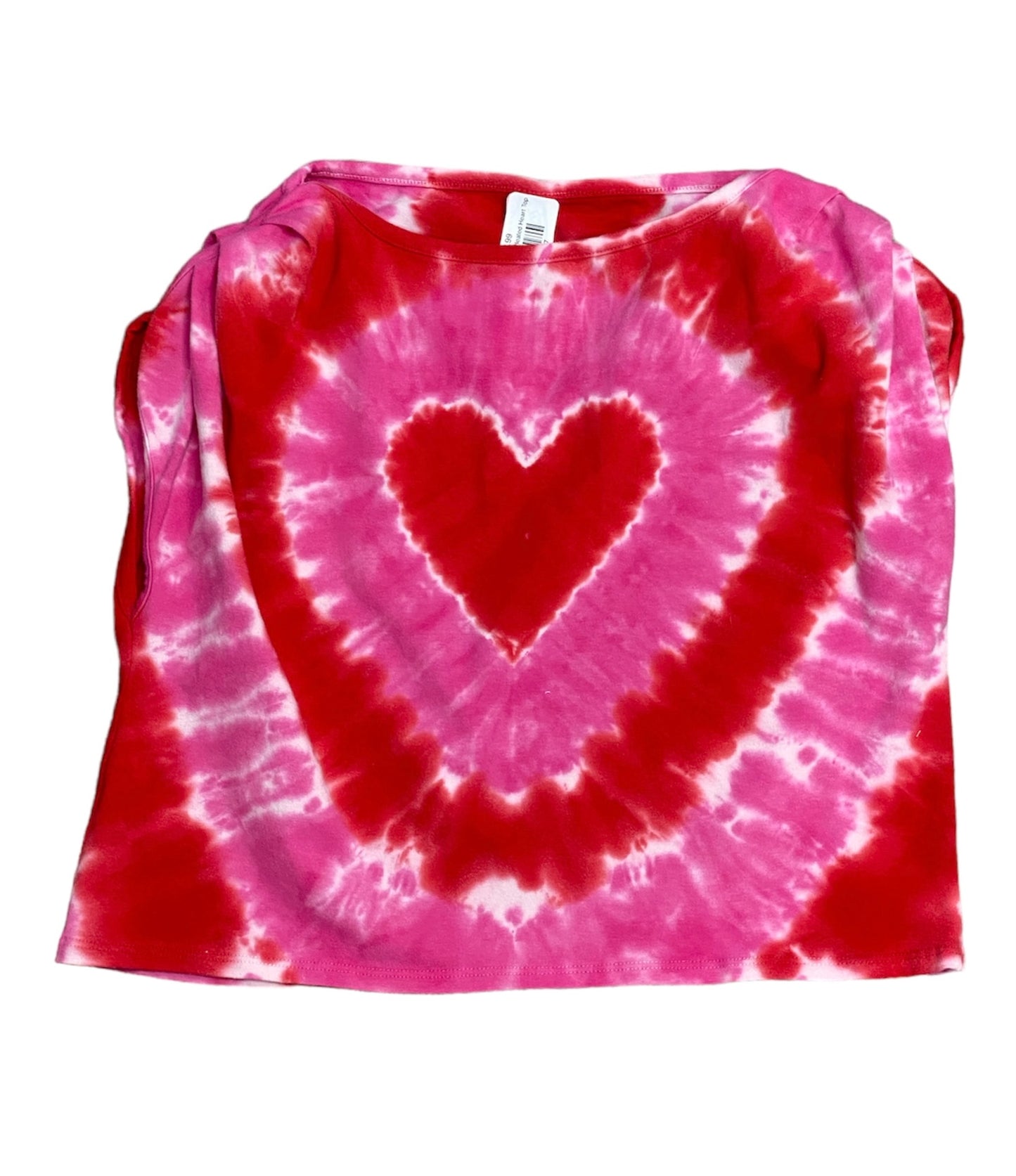 Tie Dyed Pleated Heart Top