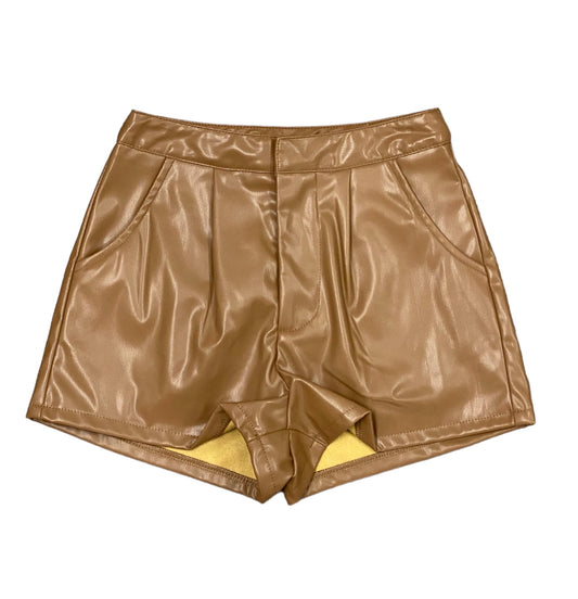 Coffee Leather Shorts