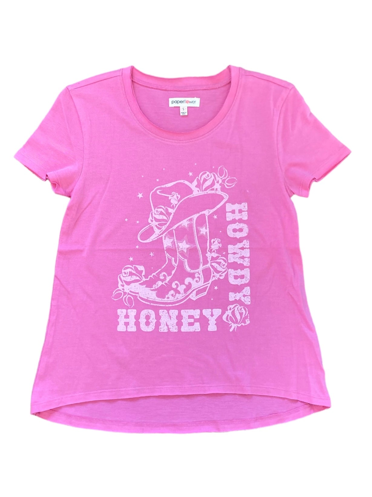 Pink Howdy Cowboy Western Tee