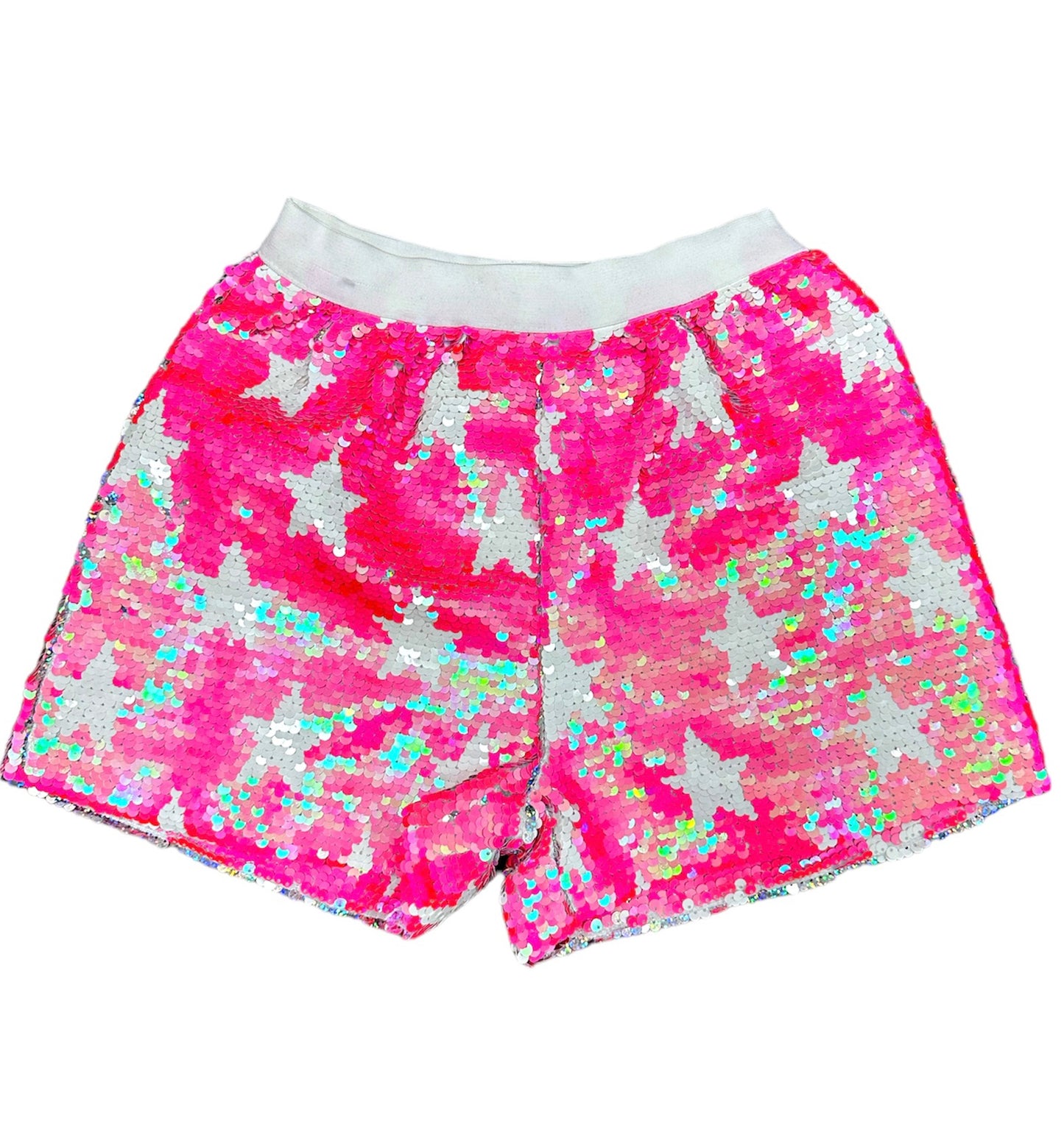 Pink Sequin Star Shorts