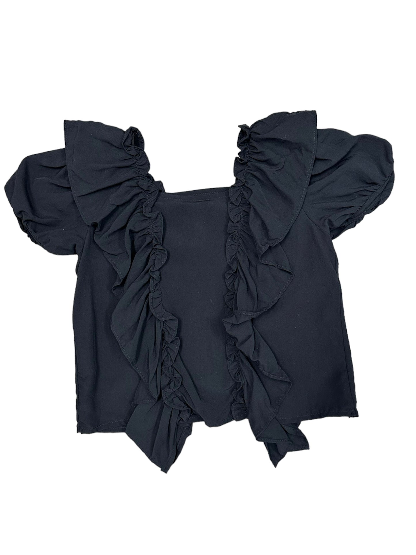 Black Ruffle Top