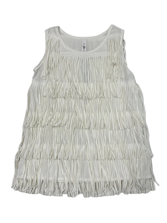 White Sleeveless Fringe Dress