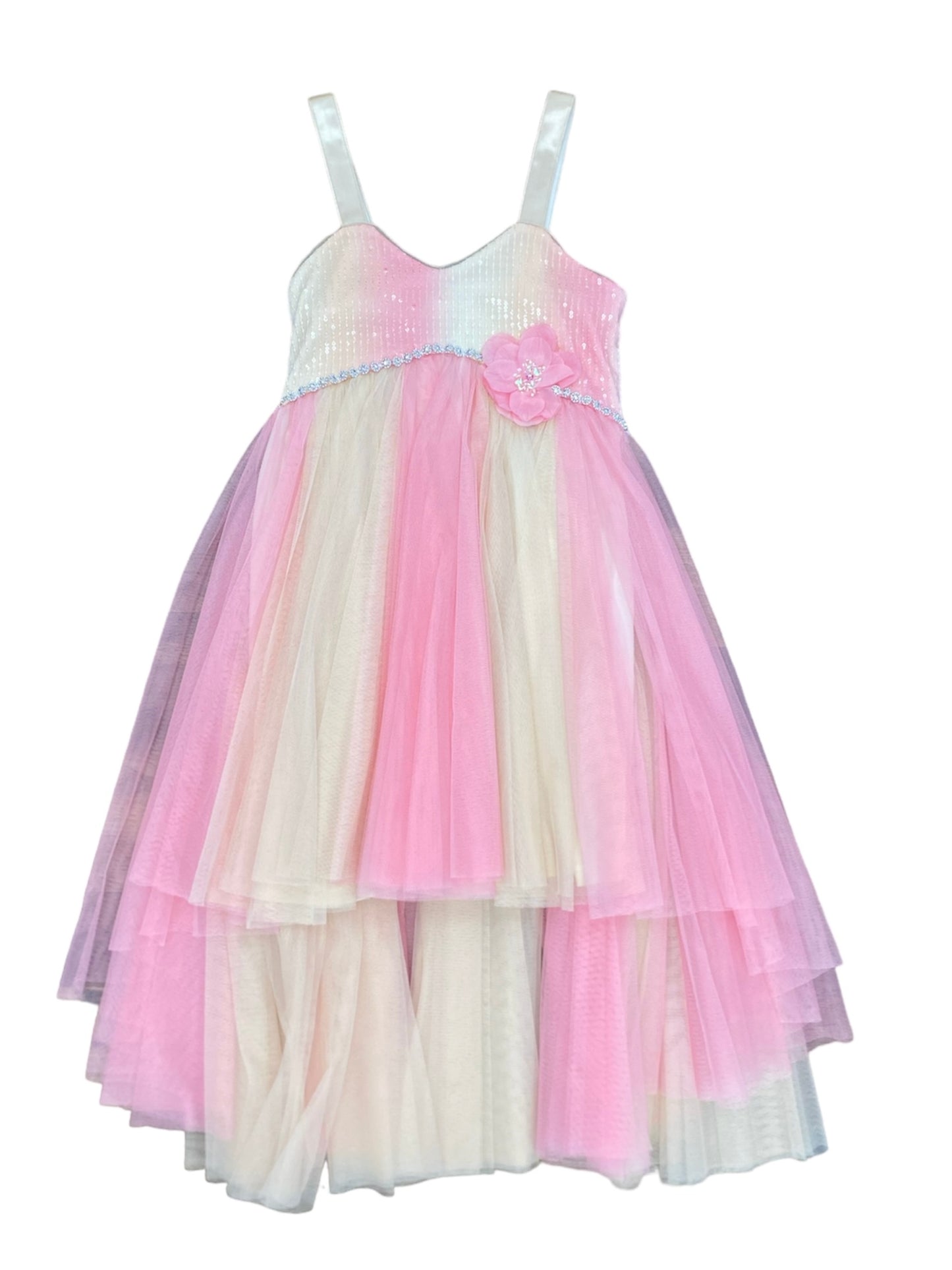 Multi Coral Tulle Dress