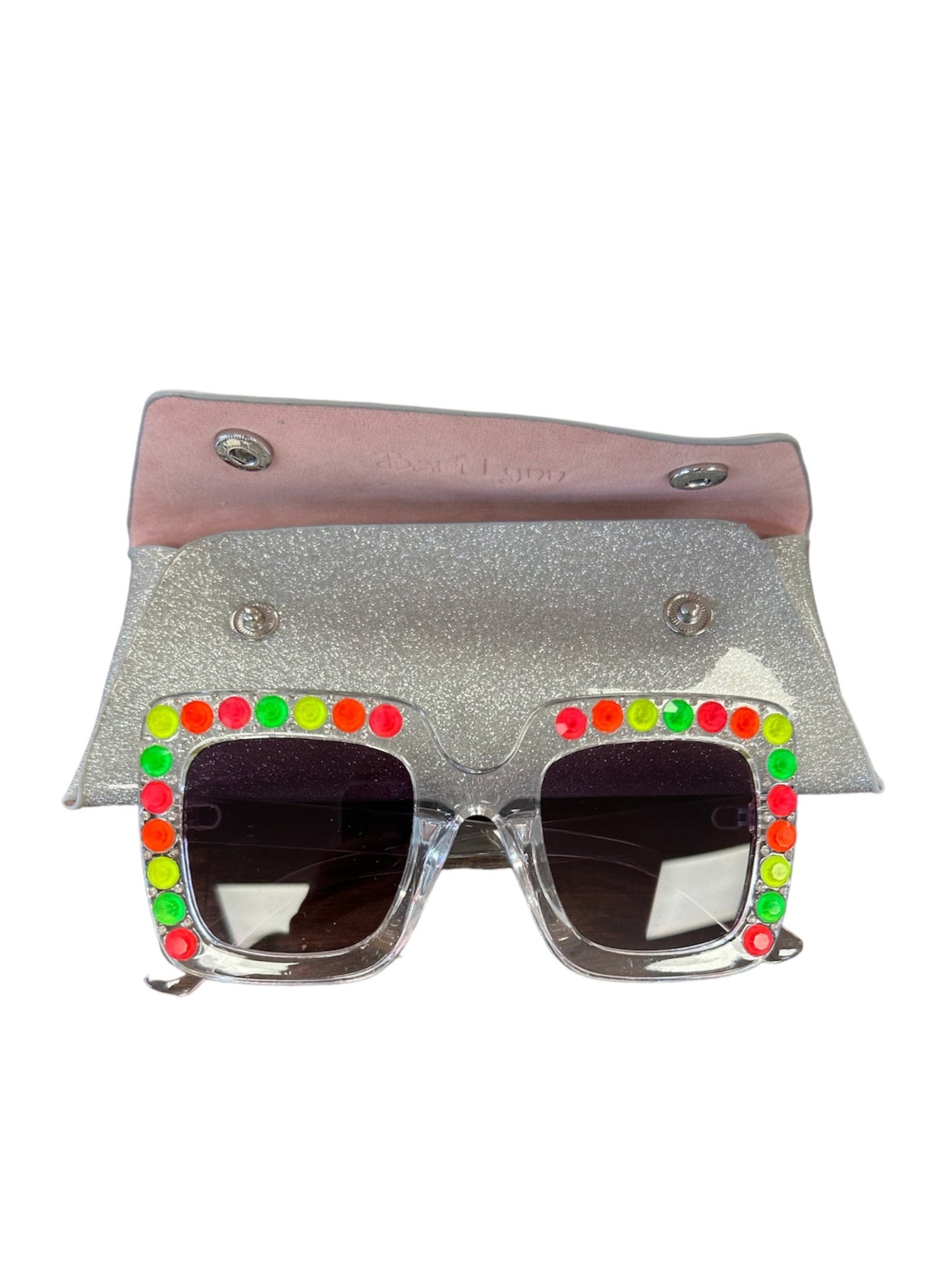 Half Crystalized Square Sunglasses