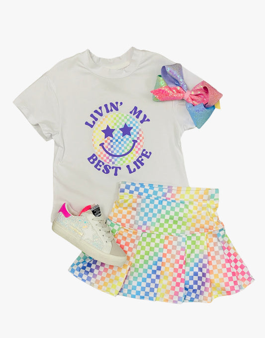 Checker Pastel Tennis Skort