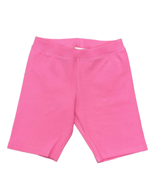 Pink Rib Biker Shorts