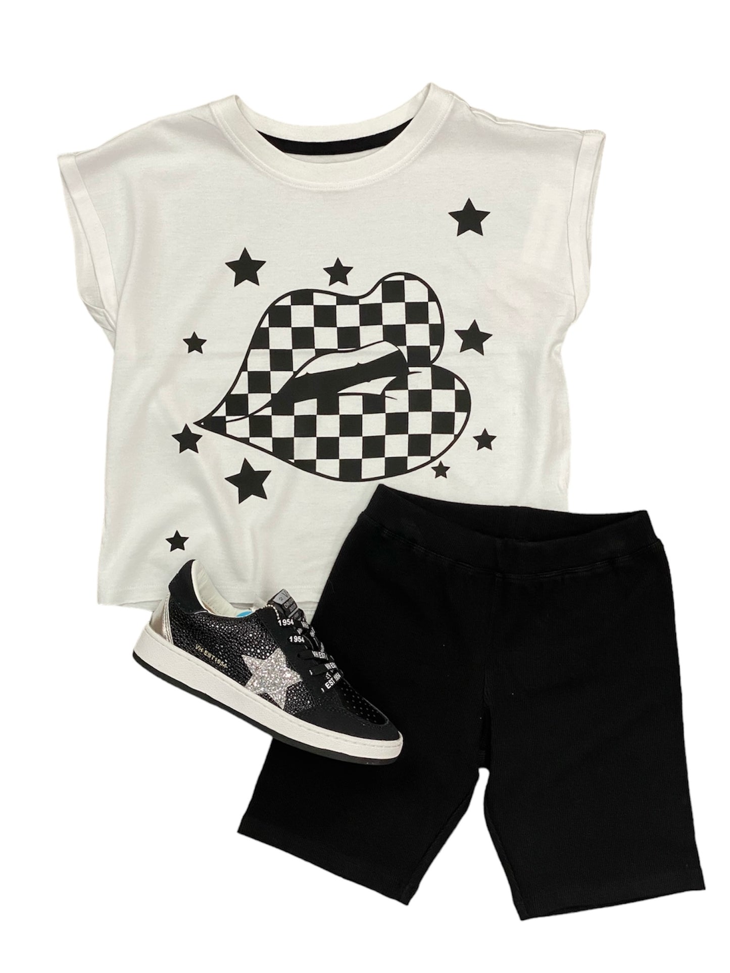 Black Rib Biker Shorts