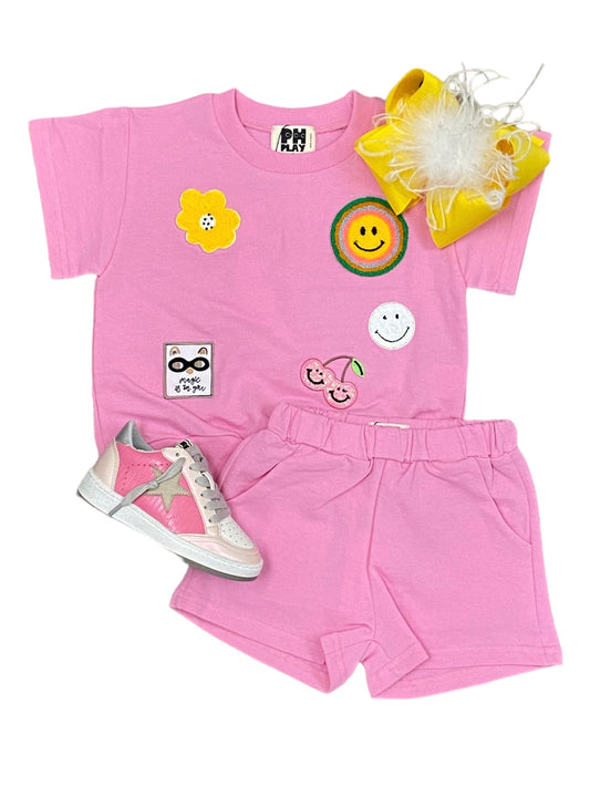Pink Multi Patched Set