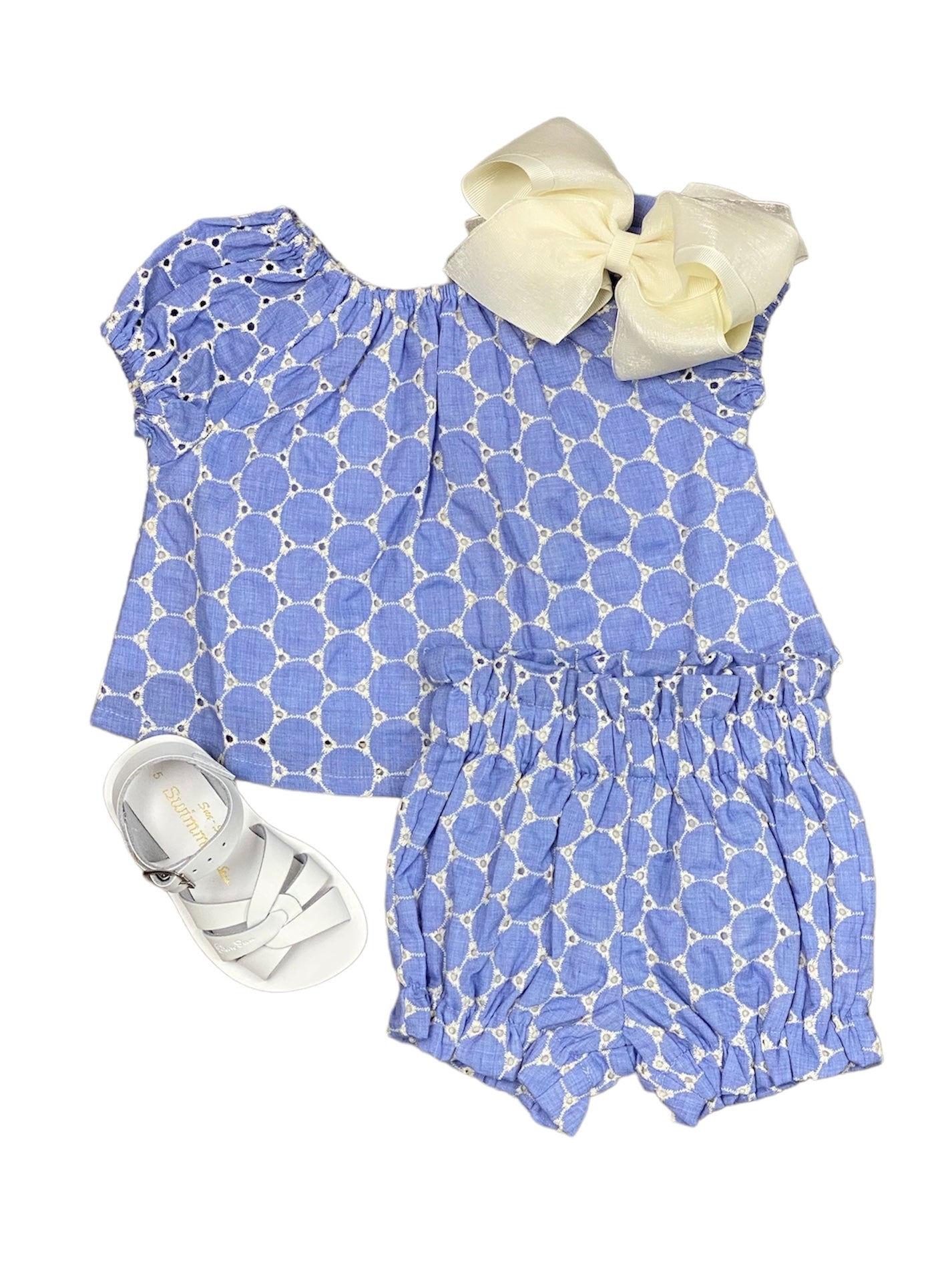 Ocean Eyelet Layette Set