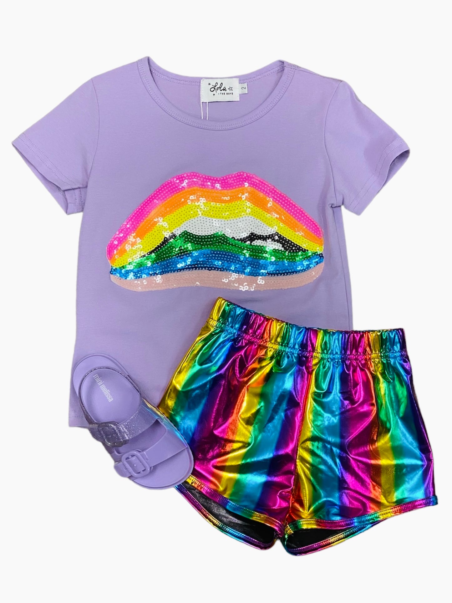 Rainbow Metallic Shorts