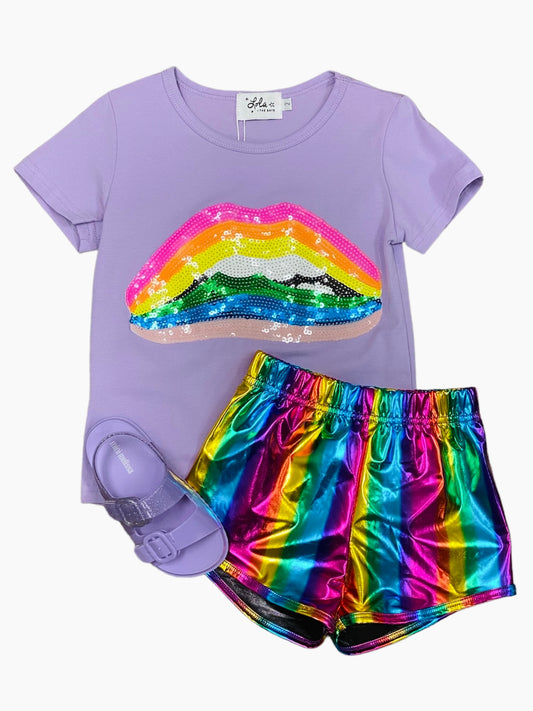 Rainbow Metallic Shorts
