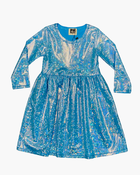 Blue Holo Disco Dress