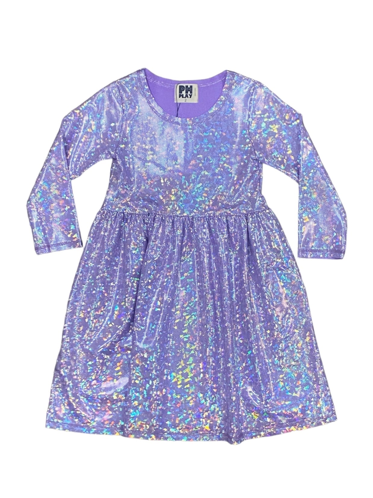 Purple Holo Disco Dress