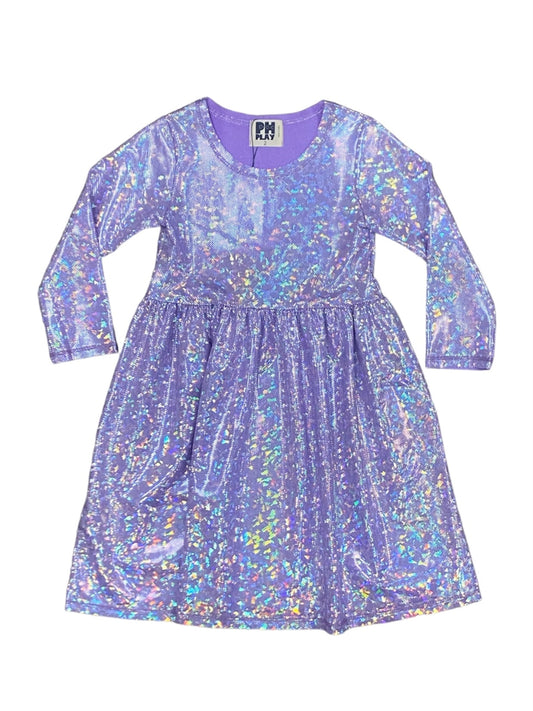 Purple Holo Disco Dress