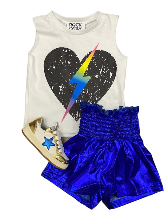 Royal Blue Metallic Swing Short