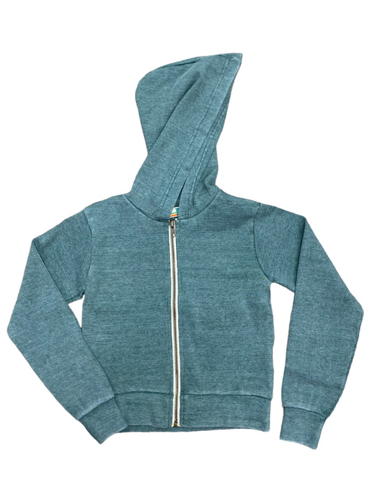 Hunter Green Ribbed Zip Hoodie