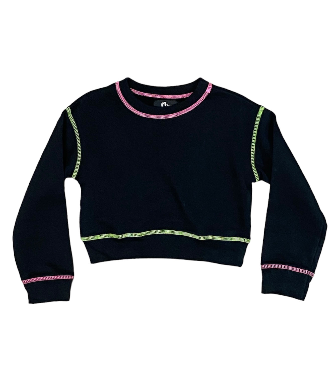 Black Sweatshirt with Neon Stitching