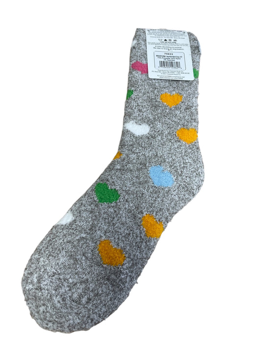 Heartfelt Multi Grey Fuzzy Socks