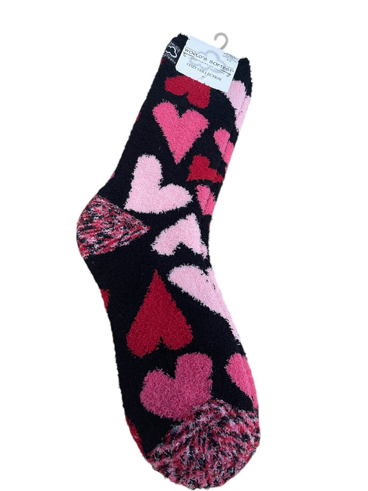 Loving Hearts Fuzzy Socks