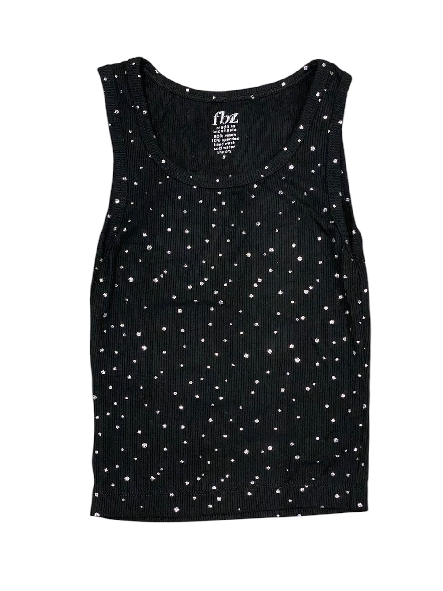 Black W Silver Sparkle Tank