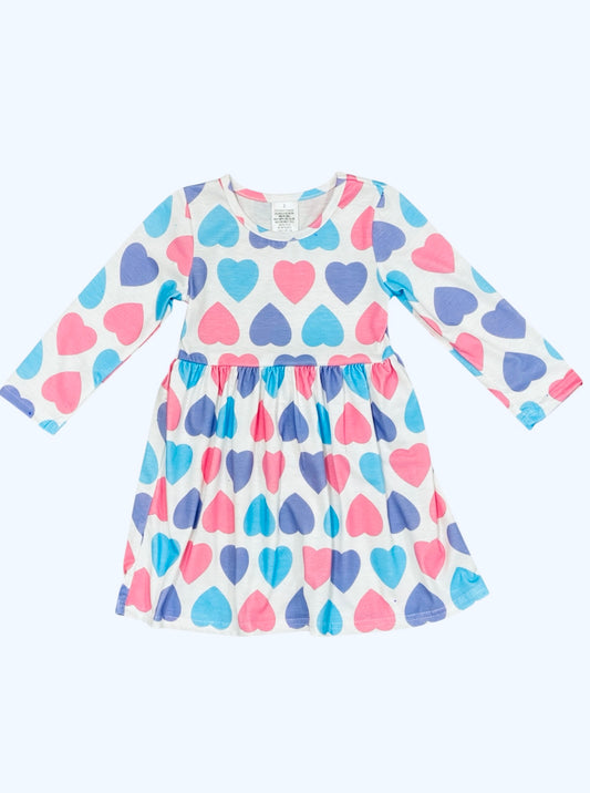 Multi Heart Twirl Dress