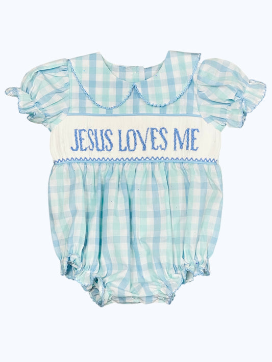 Jesus Loves Me Smocked Bubble