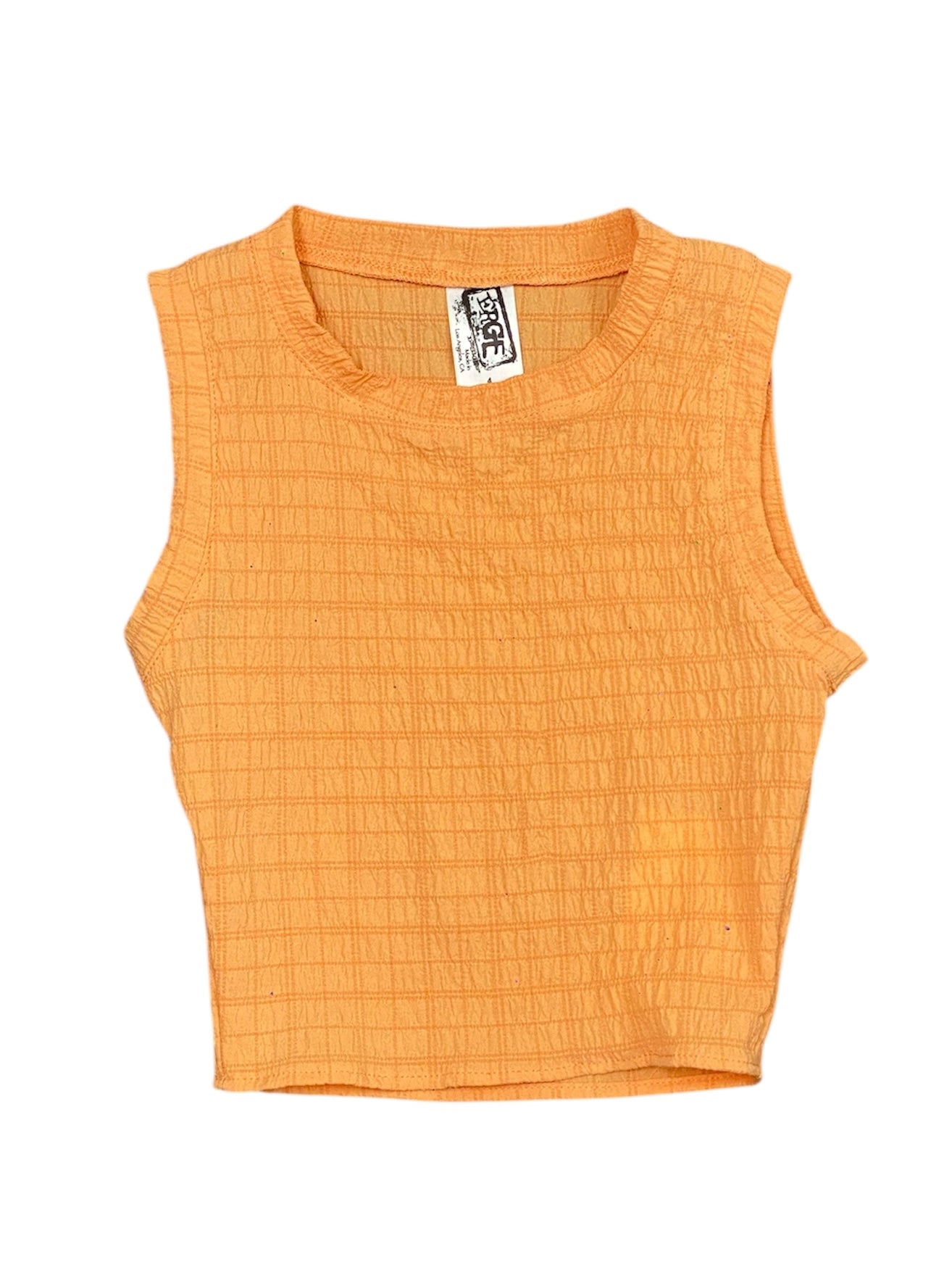 Orange Gauze Checkered Tank