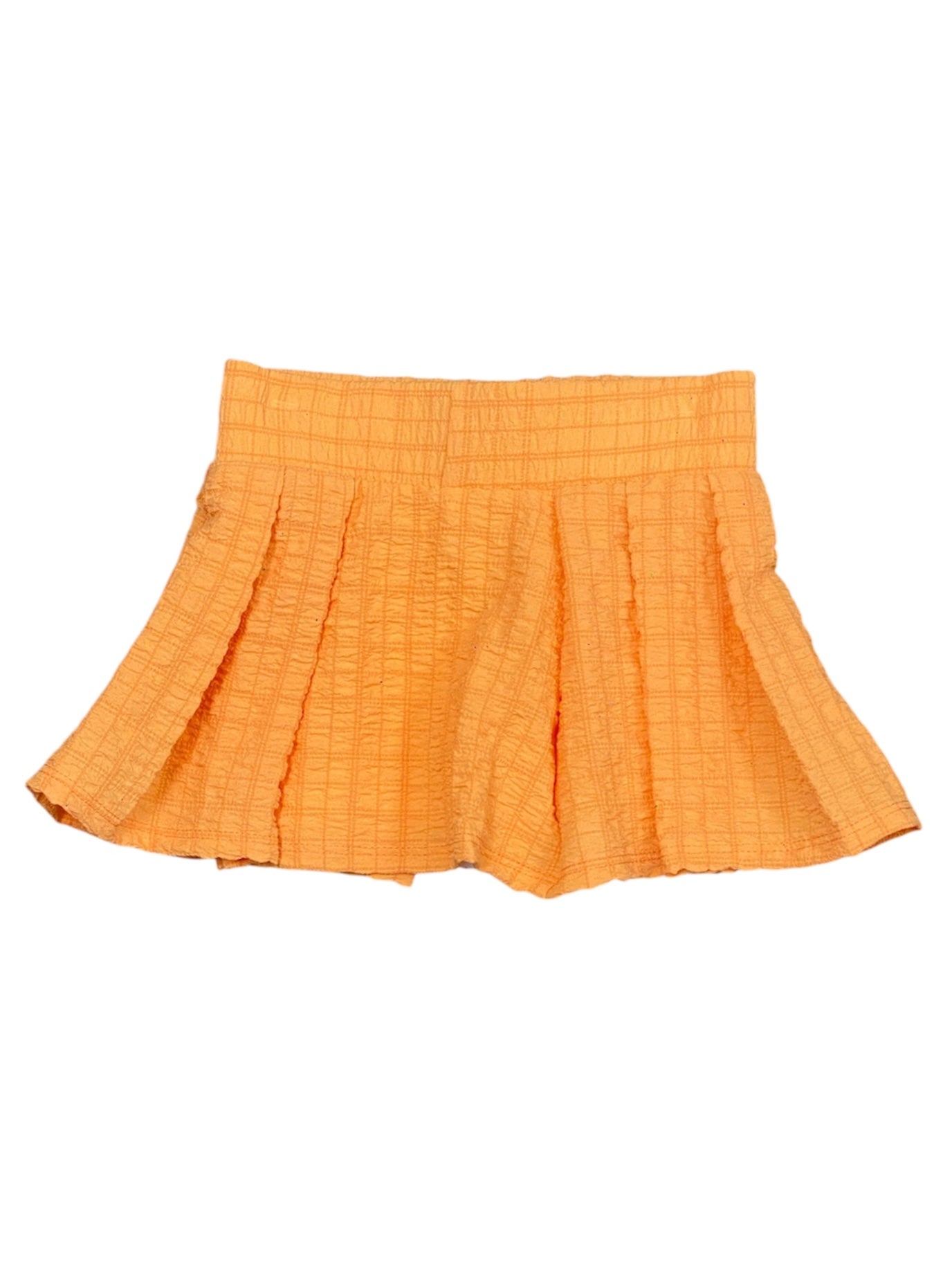 Orange Gauze Checkered Skort