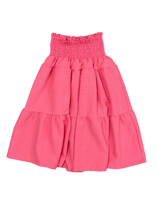 Bubblegum Gauze Check Skirt
