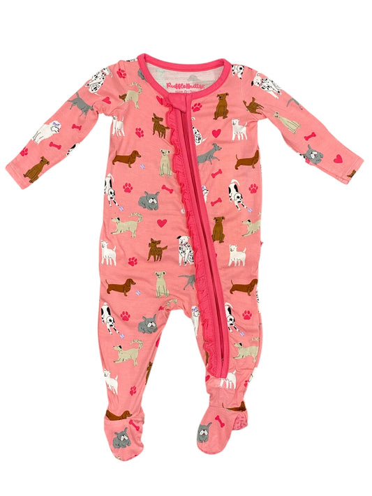 Pink Puppy Playtime Ruffle Footie