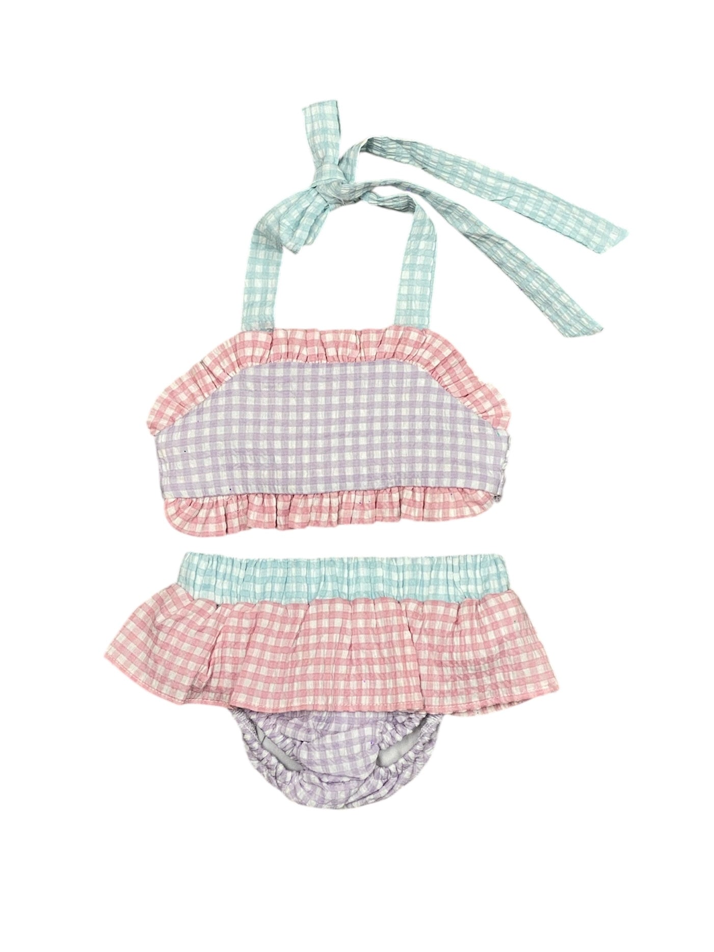 Pastel Color Block Swimsuit