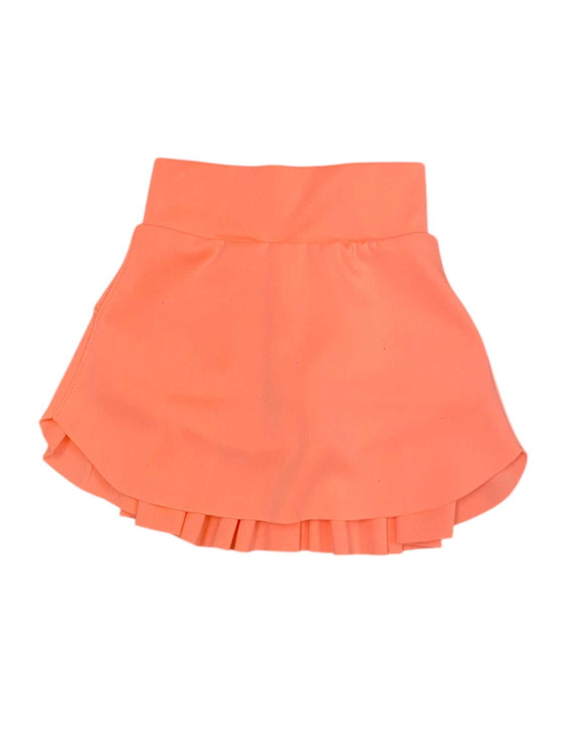 Neon Coral Pleated Skort