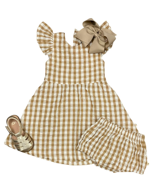 Gold Gingham Dress