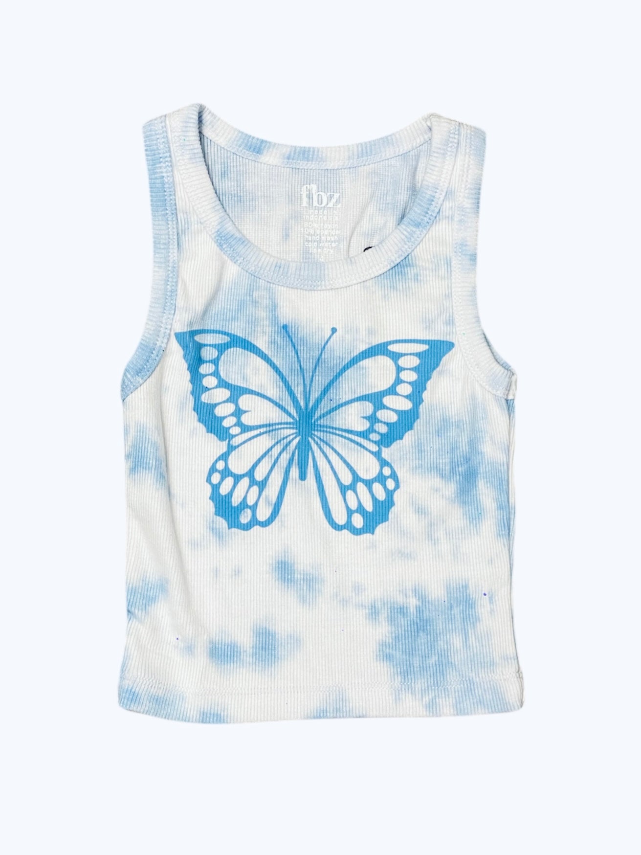Blue Tie Dye Butterfly Tank